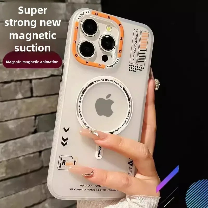 Matte Magnetic Phone Case For iPhone 17 16 15 14 13 Pro Max Air Magsafe Wireless Charge Frosted Metal Lens Frame Buttons Cover