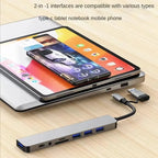 8 In 2 USB HUB With Splitter Card Reader, USB C Port, USB 3.0 / 2.0, SD/TF Splitter Card Reader, Docking Station