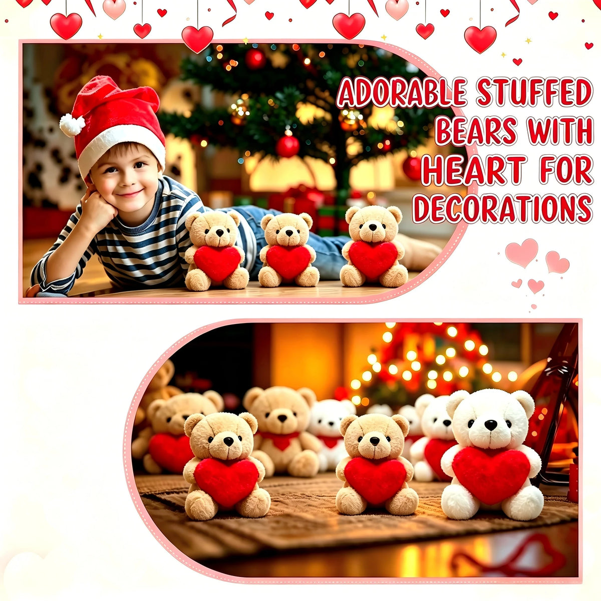 Teddy Bear With Heart Plush Cuddly Stuffed Bear Gifts Holding Heart for Valentine's Day Wedding Gift Giving Romantic Love Toys