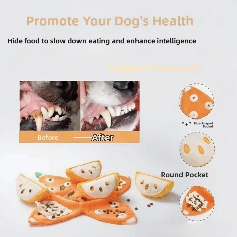 Lustiges Plüschtier für Hunde, interaktives Spielzeug zur Angstlinderung, quietschendes Spielzeug, Knisterpapier, Schnüffelteppich für kleine Hunde