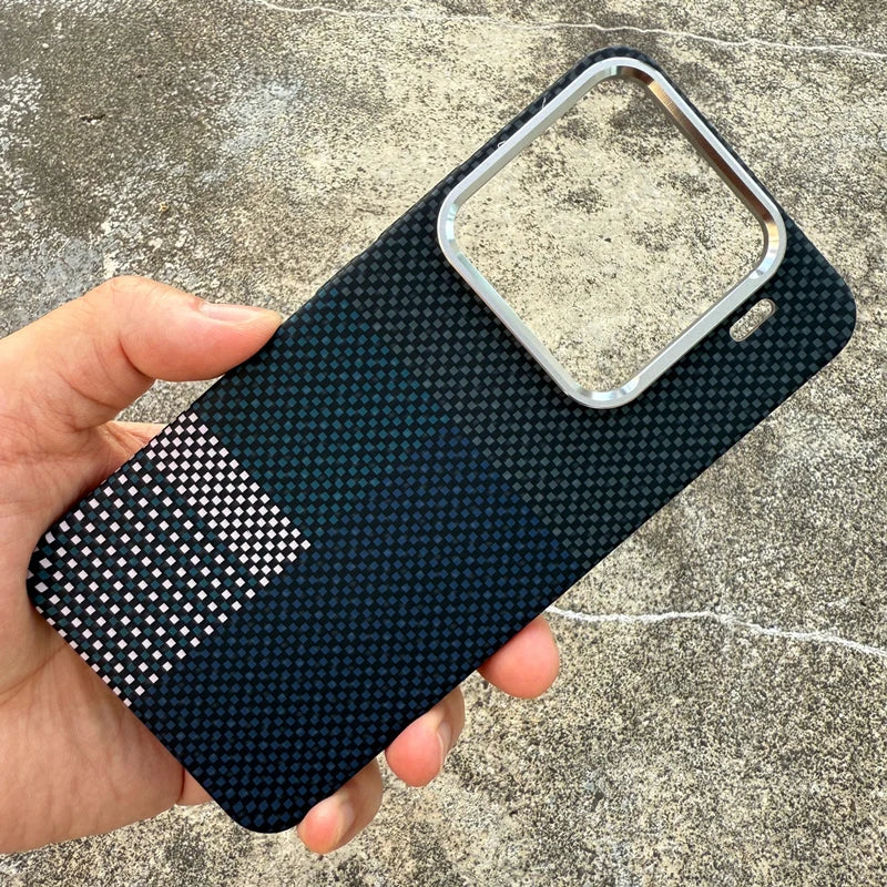 Ultrathin Carbon Fiber Texture Magnetic Phone Case For Xiaomi Mi 15 Ultra Mi 15 pro 14 Magnetic Wireless Charging Hard Cover
