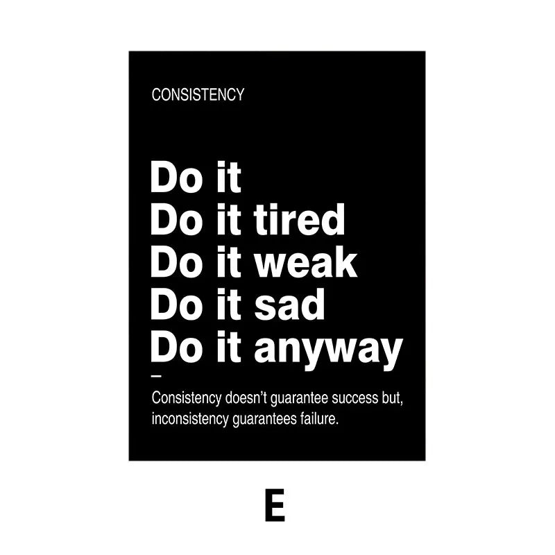 Simple Black Background Inspirational Quotes Canvas Art Poster Prints Modern Motivational Wall Decor Picture for Home