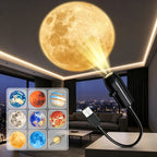 USB Starry Sky Projector Lamp 360° Rotatable Flexible Hose Planet Galaxy Projection Light with 17/12 Pcs Film Slides Bedroom