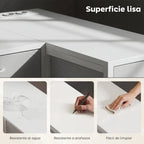Homcom Reversible Corner Desk with 6 Drawers 126X48 cm with Power Outlet USB and Usb-C Charging Port White