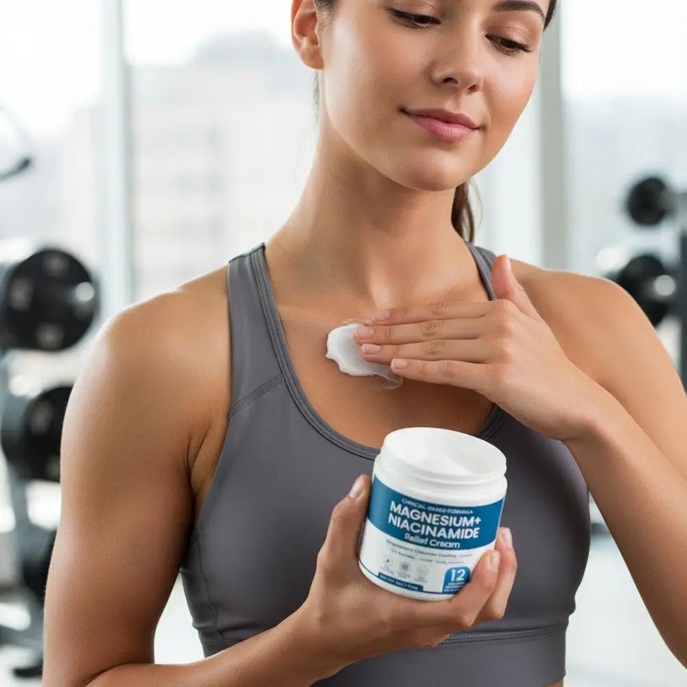 Magnesium Niacinamide Relief Body Cream, Magnesium Cream Cooling Formula, Lightweight, Non-greasy
