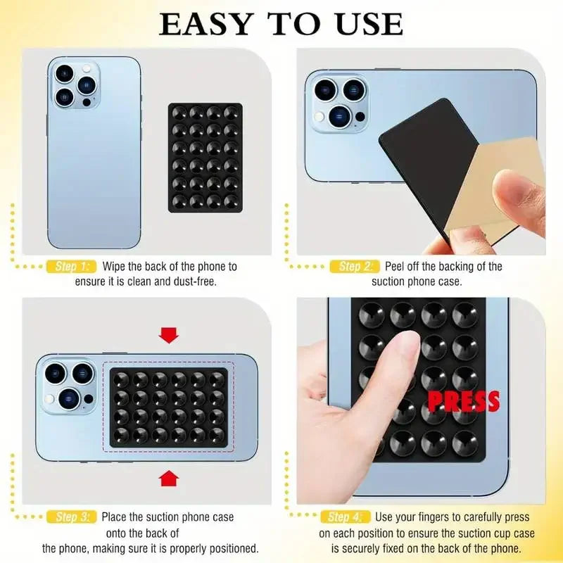 Silicone Suction Phone Holder – Wall & Desk Mount