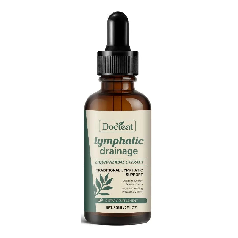 Lymphatic Drainage Drops 60ml Supplement Help Bloat Relief & Immune System Health with Cleavers,Red Clover and Stillingia Root