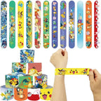 PokeMoned Theme Party Favors Slap Bracelets Stickers Keychain Party Gifts Goodie Bag Stuffers Fillers Birthday Party Decorations