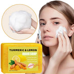 Turmeric Kojic Acid Lemon Soap Bar, Soap Bar Brighten Even Skin Vitamin E, Gentle Lemon Soap For Face,Body Wash