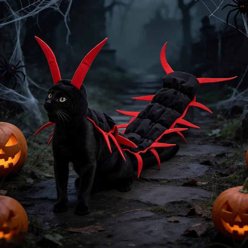 Halloween Costume for Cats Realistic Centipede Small Pets Costume Funny Pet Dress-Up Outfit Cute Cat Costume for Party & Holiday