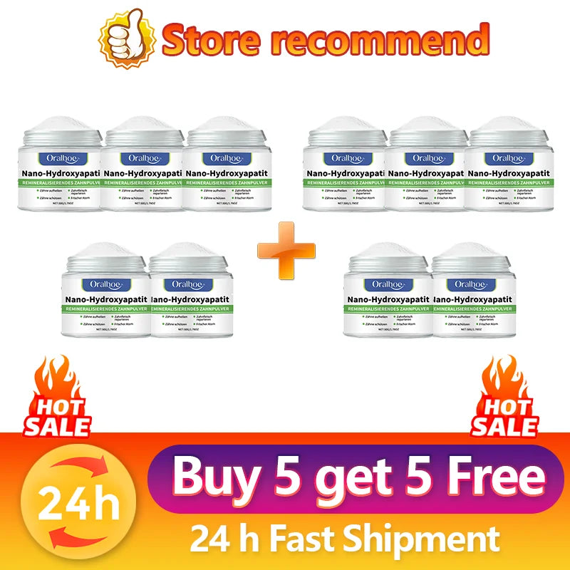With Hydroxyapatite10%-Infused Winter Whitening Tooth Powder: Enamel Repair, Deep Cleaning & Long-Lasting Fresh Breath
