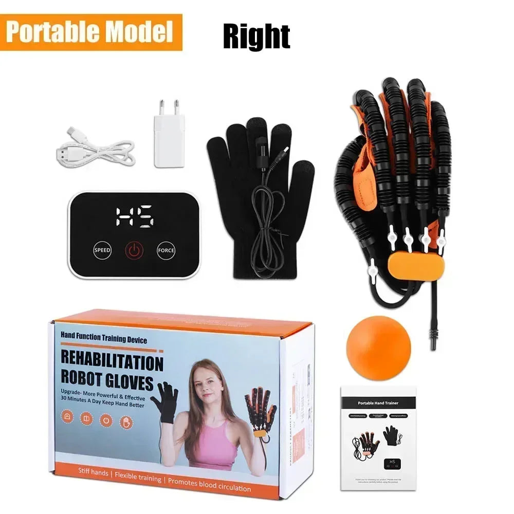 Left & Right Rehabilitation Robot Gloves Hand Massage Device for Stroke Hemiplegia Hand Function Recovery Finger Workout Trainer