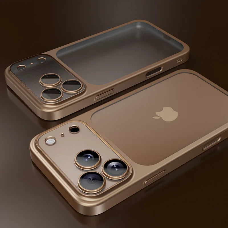 Luxury Plating Matte Ultra Slim Case for iPhone 17 18 16 15 14 13 12 Pro Max Camera Lens Film Protector Frosted Shockproof Case