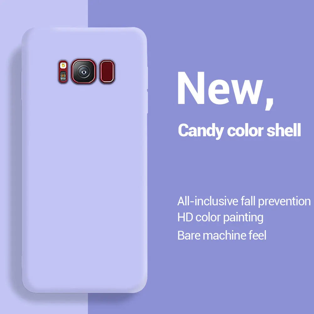 Liquid Silicone Soft Cases For Samsung Galaxy S8 S9 S10 S20 S21 FE S22 S23 Plus Fundas For Samsung Note 8 9 10 20 Plus Cover
