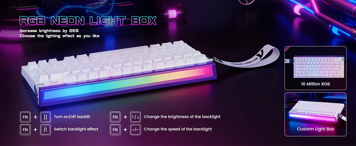 ATTACK SHARK R85 HE Wired 75% Hall Effect Rapid Trigger Mechanical RGB Gaming Keyboard with 8K Polling,0.05mm RT Accuracy