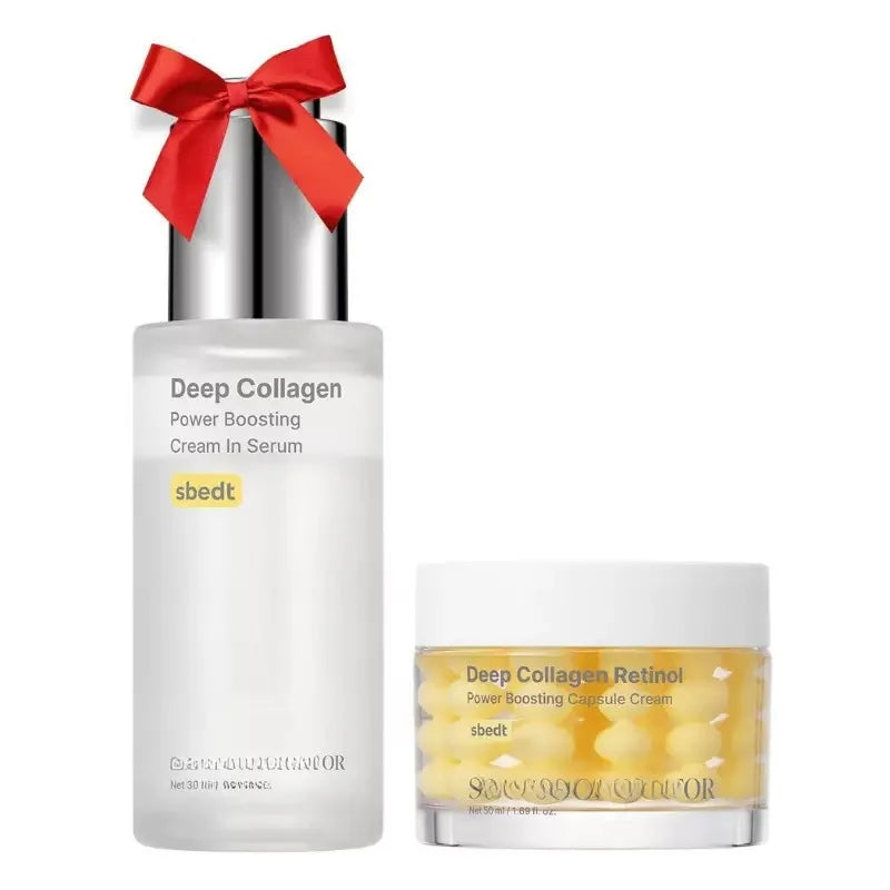 Korean Silk Collagen Peptide Ampoule Serum and Retinol Capsule Cream Set