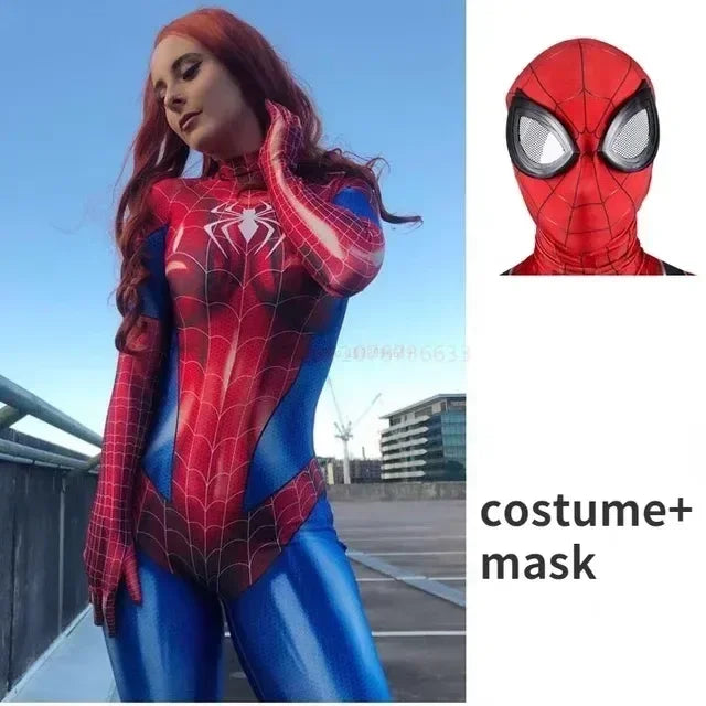 Halloween Cosplay Costume For Spider Women Superhero Costume Black Cat Tight 3d Printing Jumpuit Bodysuit Toys Christmas Gift
