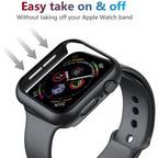 Tempered Glass+Cover For Apple Watch 11 10 9 8 7 46mm 42mm PC Bumper Screen Protector Case iWatch Series 7 6 5 4 SE3 44 40 45mm