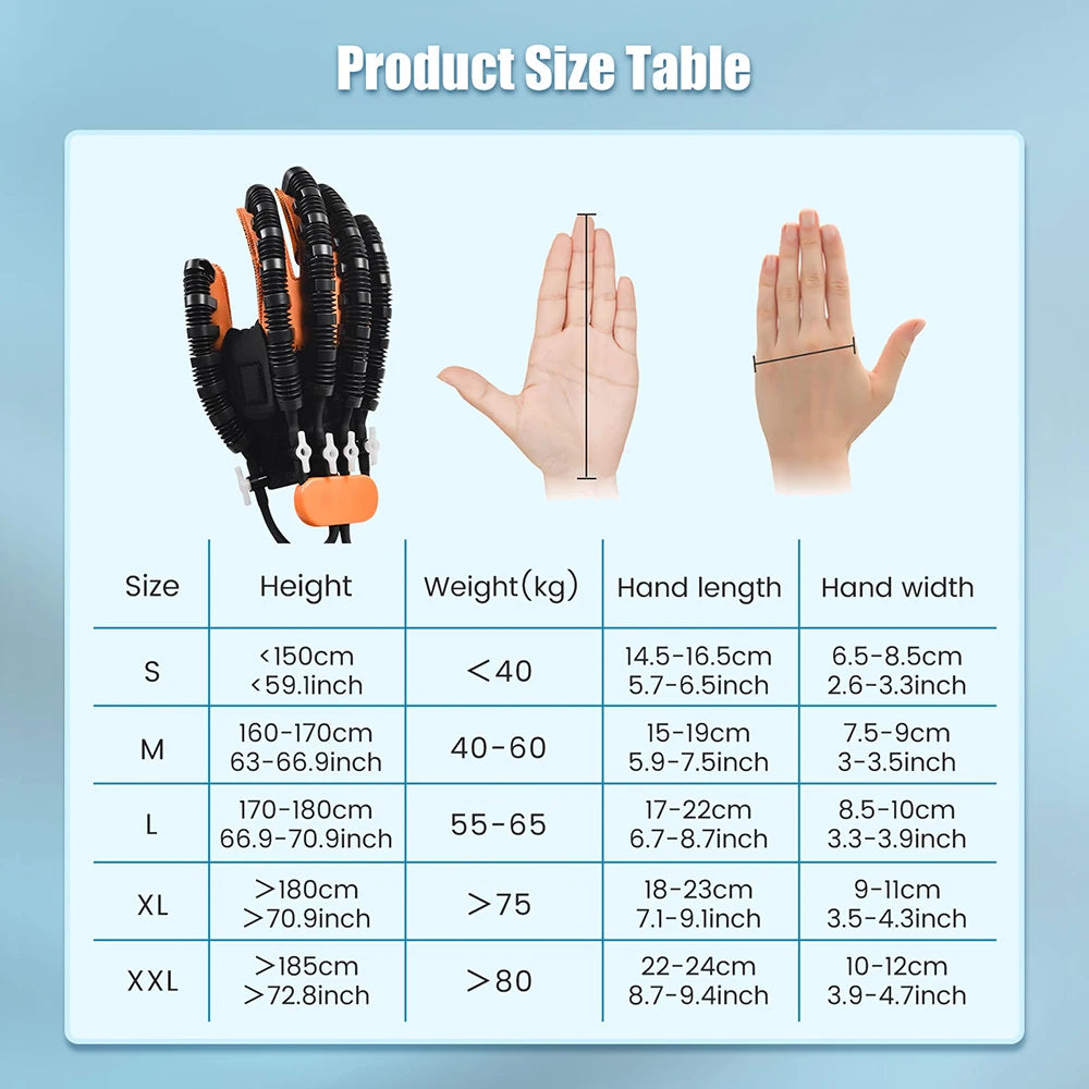 Left & Right Rehabilitation Robot Gloves Hand Massage Device for Stroke Hemiplegia Hand Function Recovery Finger Workout Trainer