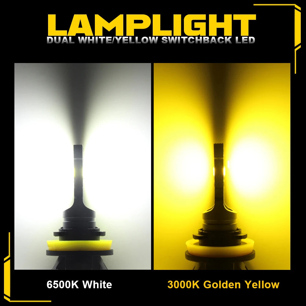 BMTxms 2Pcs 60W 12000LM Canbus H8 H11 9005 9006 Car LED Light Fog Light H9 HB3 HB4 9145 H10 LED Fog Lamp 6500K 3000K 12V Diode
