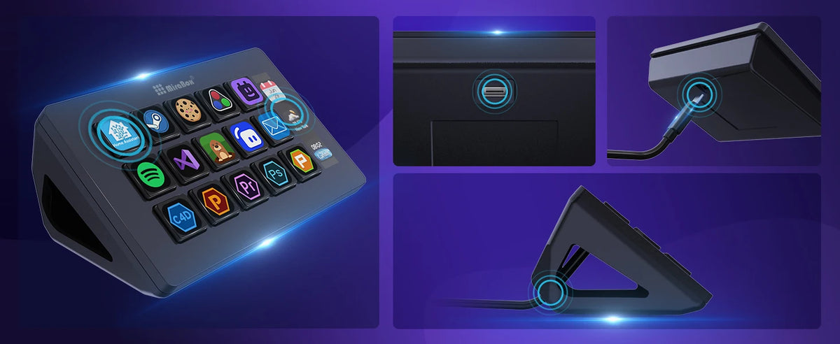 Mirabox 293S Stream Deck 15 LCD Keys Button Live Console Mini Keypad StreamDeck Deck Dock MacroPad Stream Desk Studio Controller