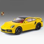 1:24 Porsche 911 992 Turbo S Alloy Sports Car Model Diecast Metal Racing Vehicles Car Model Simulation Sound Light Kids Toy Gift