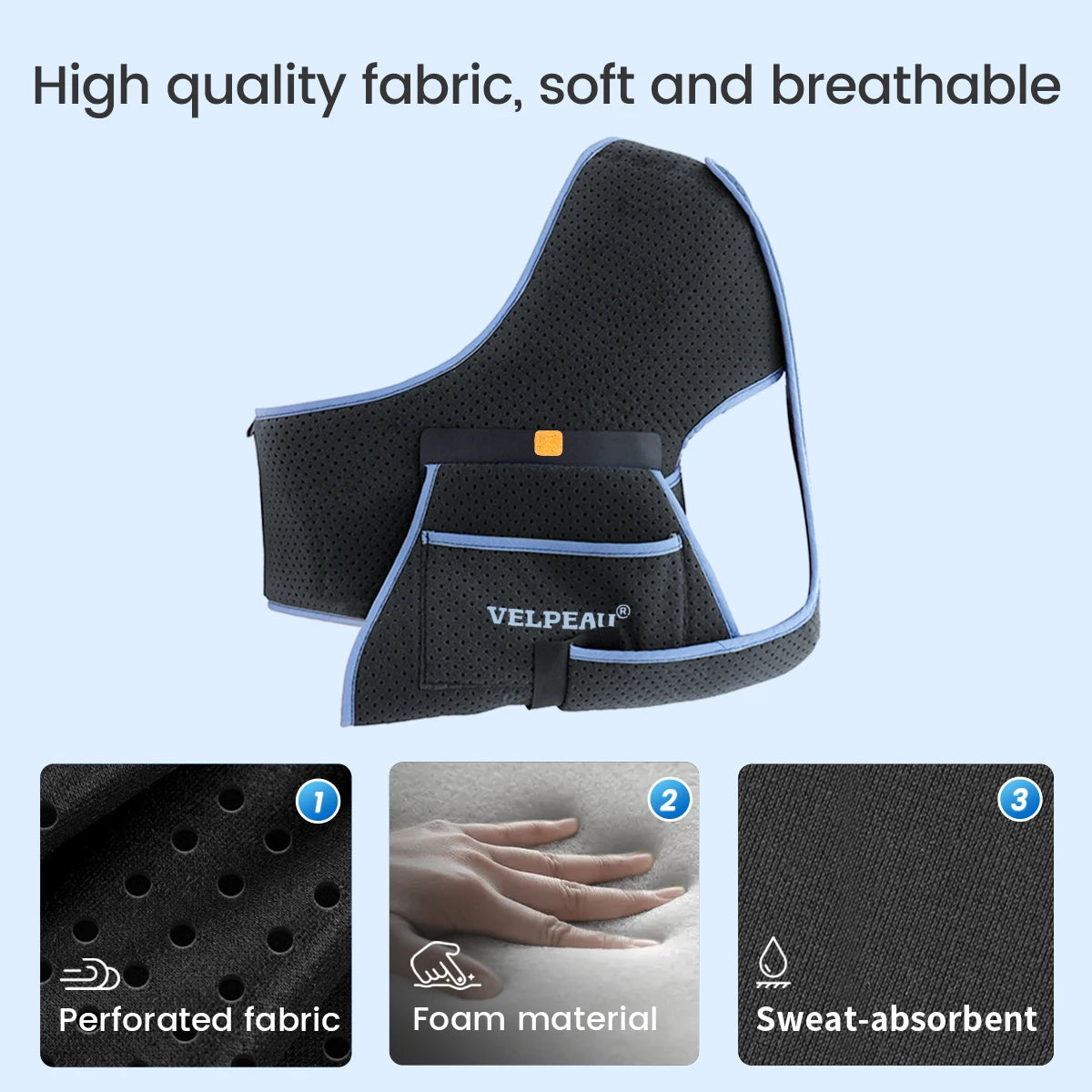 VELPEAU Arm Sling Support for Elbow Injury Forearm Fracture Dislocation, Soft Foam Shoulder Immobilizer Fits Left Right Arm