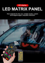 Multifunctional Bright Devil Eyes LED Light for Car Windshield Flexible Programmable Scrolling LED Display Bluetooth APP Control
