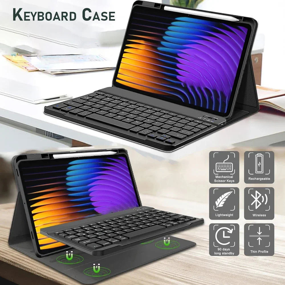 Case for Xiaomi Pad 7 /8 11.2" Bluetooth Keyboard Case for Xiaomi Pad 7/8 Pro 11.2" Wireless Bluetooth Removable Keyboard Case