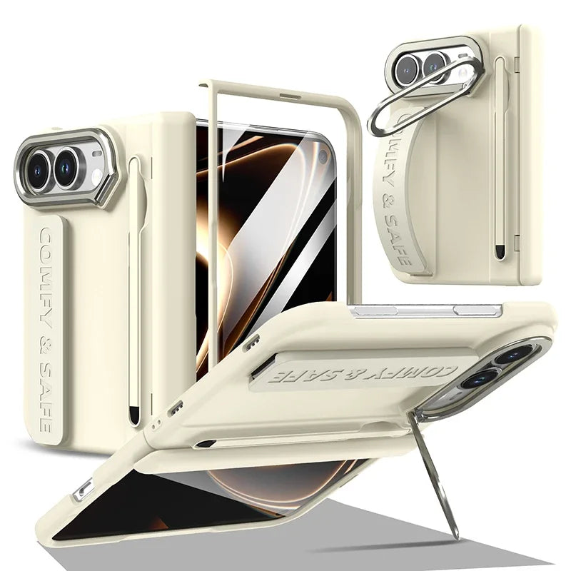 Matte PC Case for iPhone Duo with Wrist Strap Stylus and Kickstand