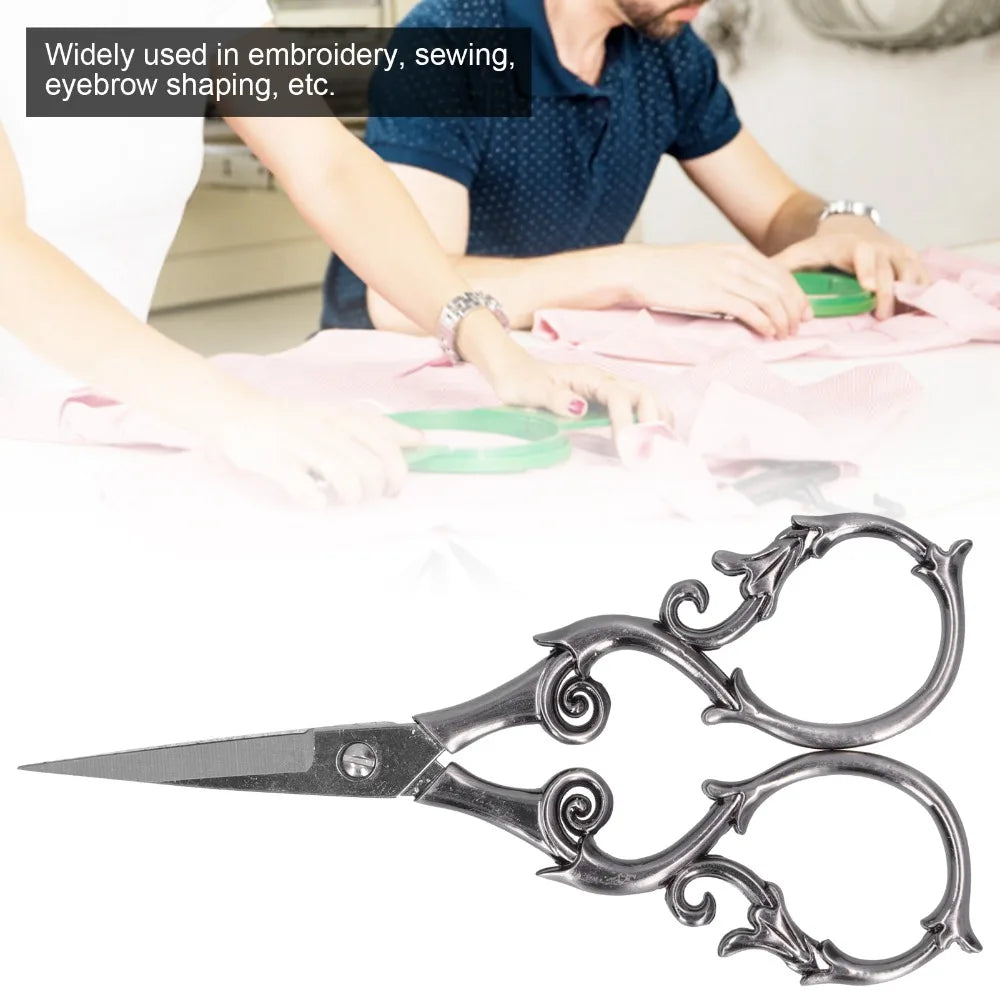 Portable Stainless Steel Retro Scissors Gourd Shape 4.3 Inch Embroidery Scissors Sewing Scissors Needlework Art