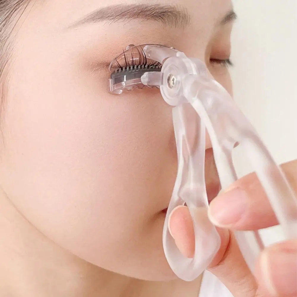 PRETTY Frameless Eyelash Curler Wide Angle Lash Curler with Comb Teeth Silicone Pad No Pinching Makeup Tool for Women