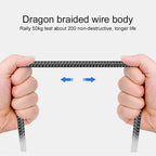 Nylon Data Cable Fast Charger USB A to Type C Charging Cable For Huawei Samsung Android Phone TypeC Charging Device 1M 2M 3M