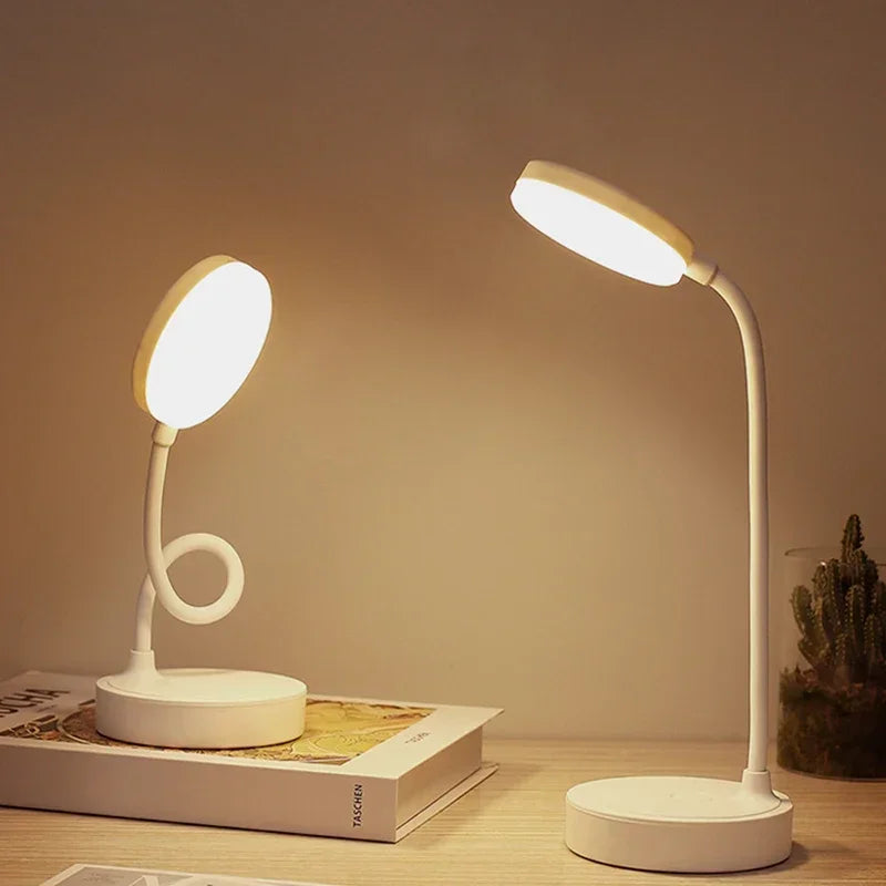 Flexible LED Desk Lamp with 3-Level Dimmer, USB Powered, Eye-Caring, Warm, White Light, Perfect for Home, Office, Reading, Study