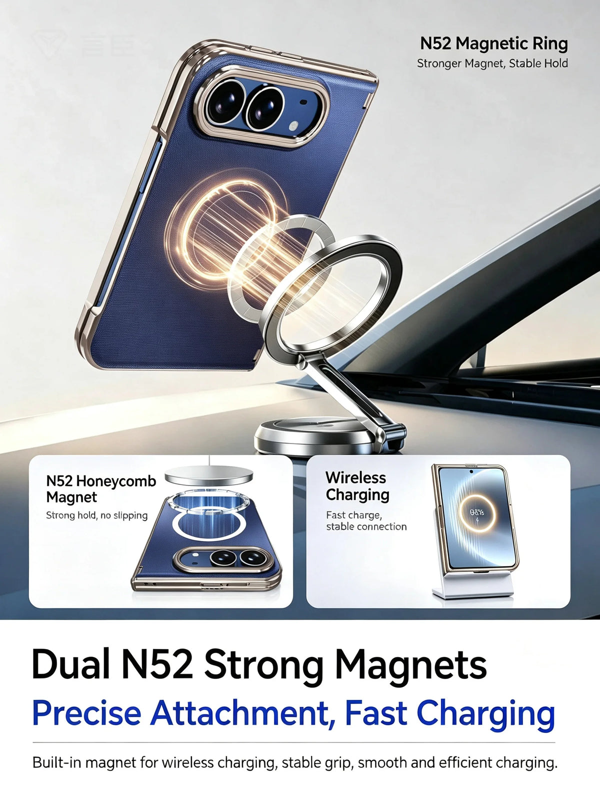 For iPhone Duo Matte Magnetic Case for iPhone DUO Cases for iPhone Ultra Wireless Charge Funda for Magsafe Shockproof Back Cover