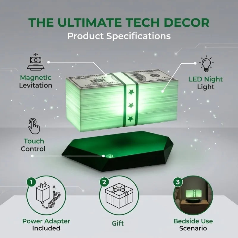 Floating Money Lamp Light Maglev Golden Lantern Grand Theft Auto Game Peripheral TK Same As Grand Theft Auto Gifts for Gamers