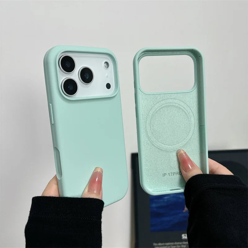 Magnetic Liquid Silicone Case for iPhone 17 Series MagSafe Shockproof Cover