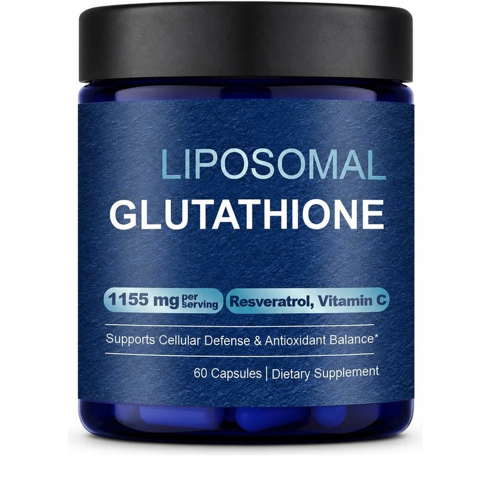 Liposomal Glutathione Capsules with Resveratrol and Vitamin C for Antioxidant Balance and Cellular Defense Support, 60 Capsules
