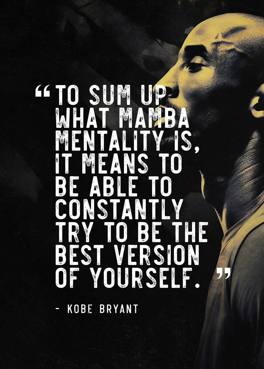 Kobe Bryant Inspirational Quote Poster Black White Canvas Print Wall Art for Home Decor Boys Bedrooms Basketball Legend