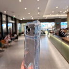 Luxury 3in1 Clear Anti-Drop Phone Case for iPhone 18 17 16 15 14 Plus 13 Pro Max Candy Colour Frame Wrist Strap Protection Cover