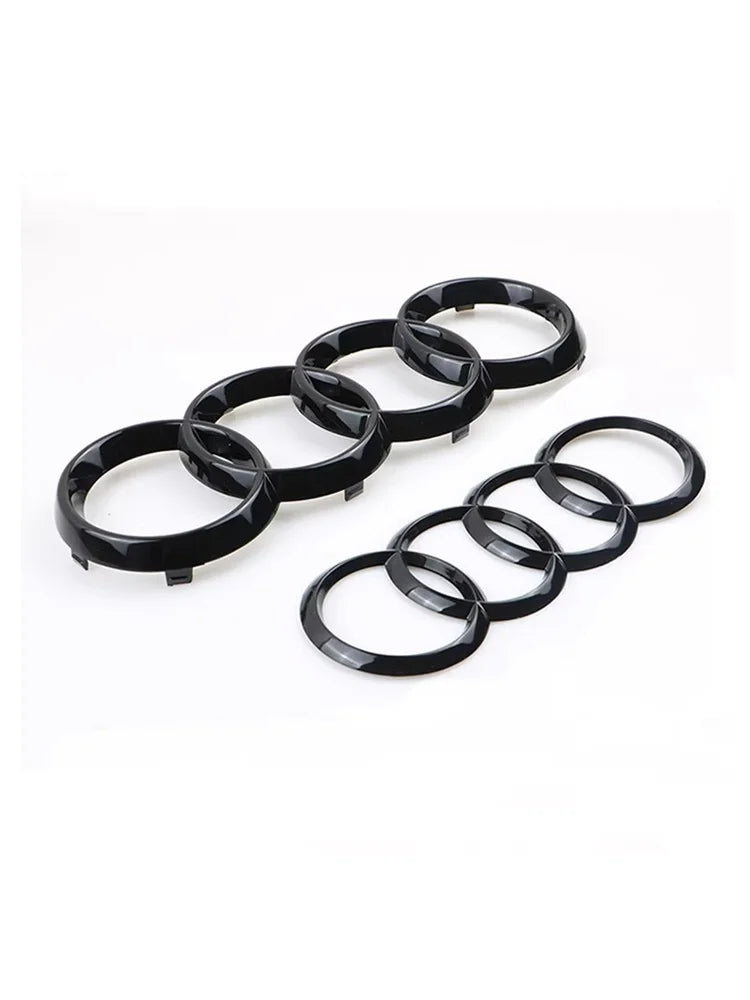 Audi 4 Ring ABS Car Hood Front Bonnet Grill Rear Trunk Emblem Logo Badge Sticker For A3 A4 A5 A6 A7 Q2 Q3 Q5 Q8 TT
