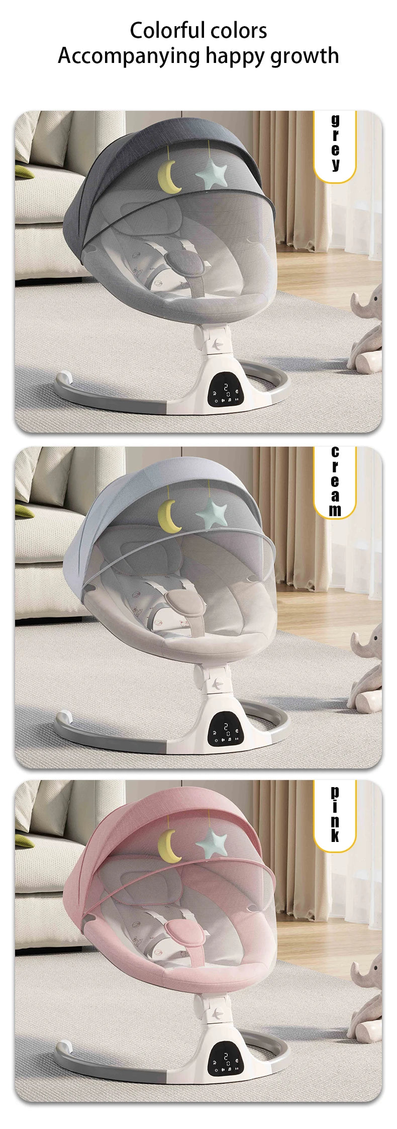 Baby Electric Rocking Chair Cradles Coax Baby  Luxury Electric Swing Shaker Recliner Comfort Chair  0-3 Years Old Baby Bed
