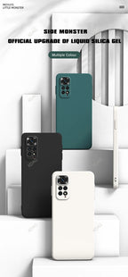 Basic Phone Case for Xiaomi Redmi Note 11 Global Market 4G 6.43" Soft Liquid Silicone Square Classic Lens Protection Back Covers
