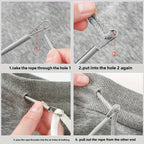 Bendable Spring Drawstring Threader Clip Pants Hoodies Elastic Band Lace Cord Flexible Drawstring Thread DIY Sewing Accessories
