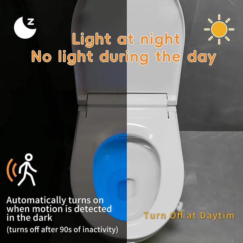Smart Motion Sensor Toilet Light, USB Rechargeable LED RGB Night Light for Bathroom