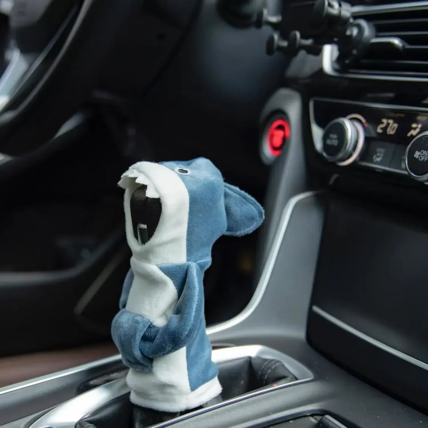 Auto-Hoodie-Griff Hai Niedlicher Hoodie Auto-Schaltknaufabdeckung Kurzer Plüsch Manueller Griff Schalthebel Auto-Innenausstattung Zubehör