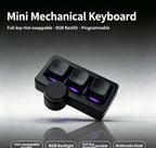 RGB Backlit Wired Mini Gaming Keyboard Hot-Swappable Portable Multi-Combination/Multimedia Game Office Custom Shortcut Keyboard