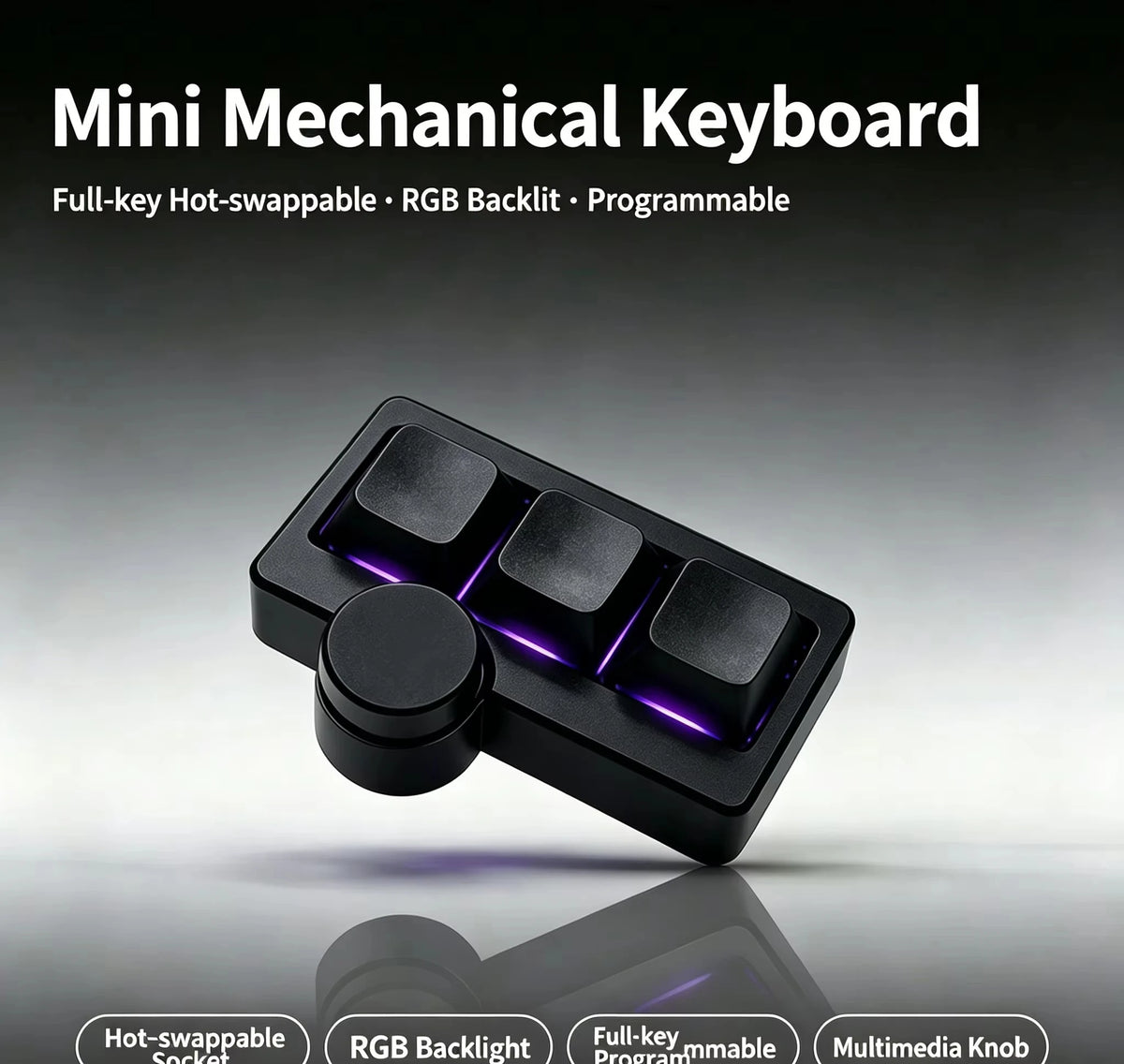 RGB Backlit Wired Mini Gaming Keyboard Hot-Swappable Portable Multi-Combination/Multimedia Game Office Custom Shortcut Keyboard