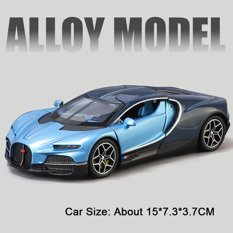 1:32 Atlantic Tourbillon Car Model Alloy Diecast Toys Doors Opened Sound Light Pull Back Miniature Models Office Table Ornaments