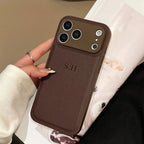 Personalized Luxury Customized Name 3D DIY Hot Engrave Faux Leather Phone Case For IPhone18 17 16 15 14 13 Pro Max Plus Air